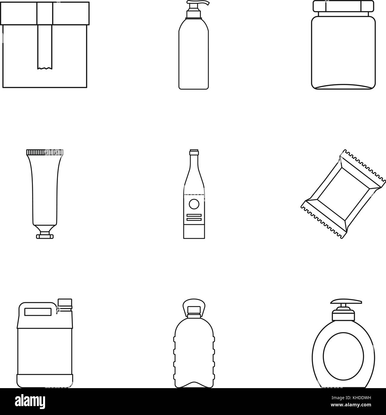 Package icons set, outline style Stock Vector Image & Art - Alamy