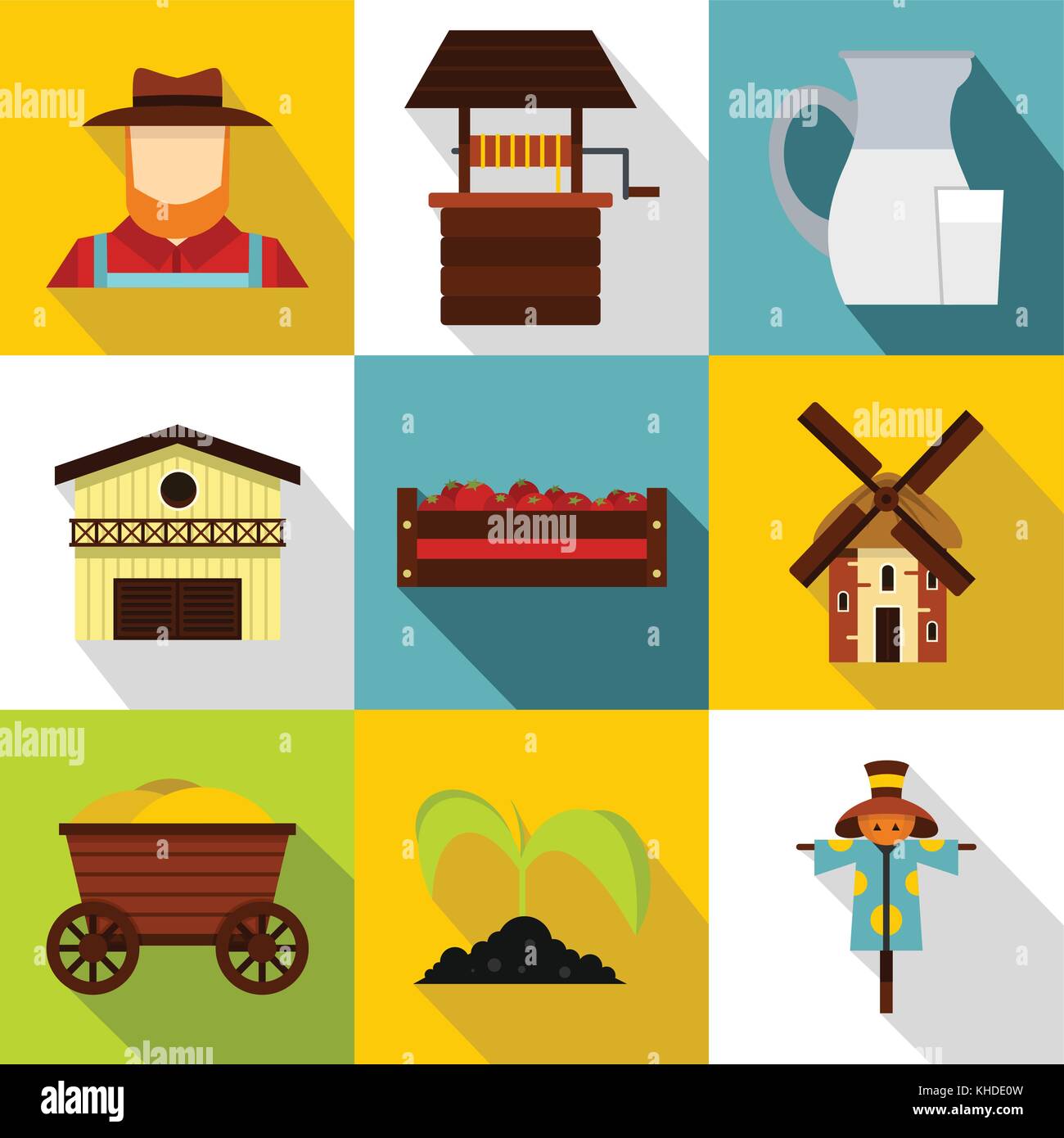 Agriculture icons set, flat style Stock Vector Image & Art - Alamy