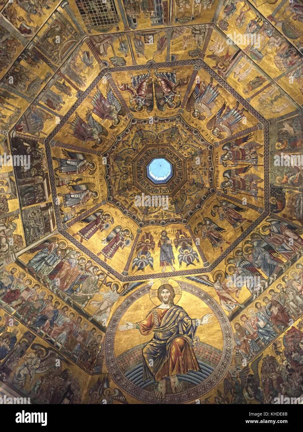 Ceiling Mosaics At The Baptistery Florence Italy Stock