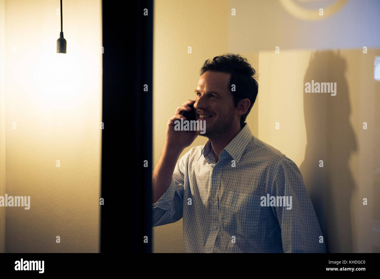 Man talking on mobile phone Stock Photo