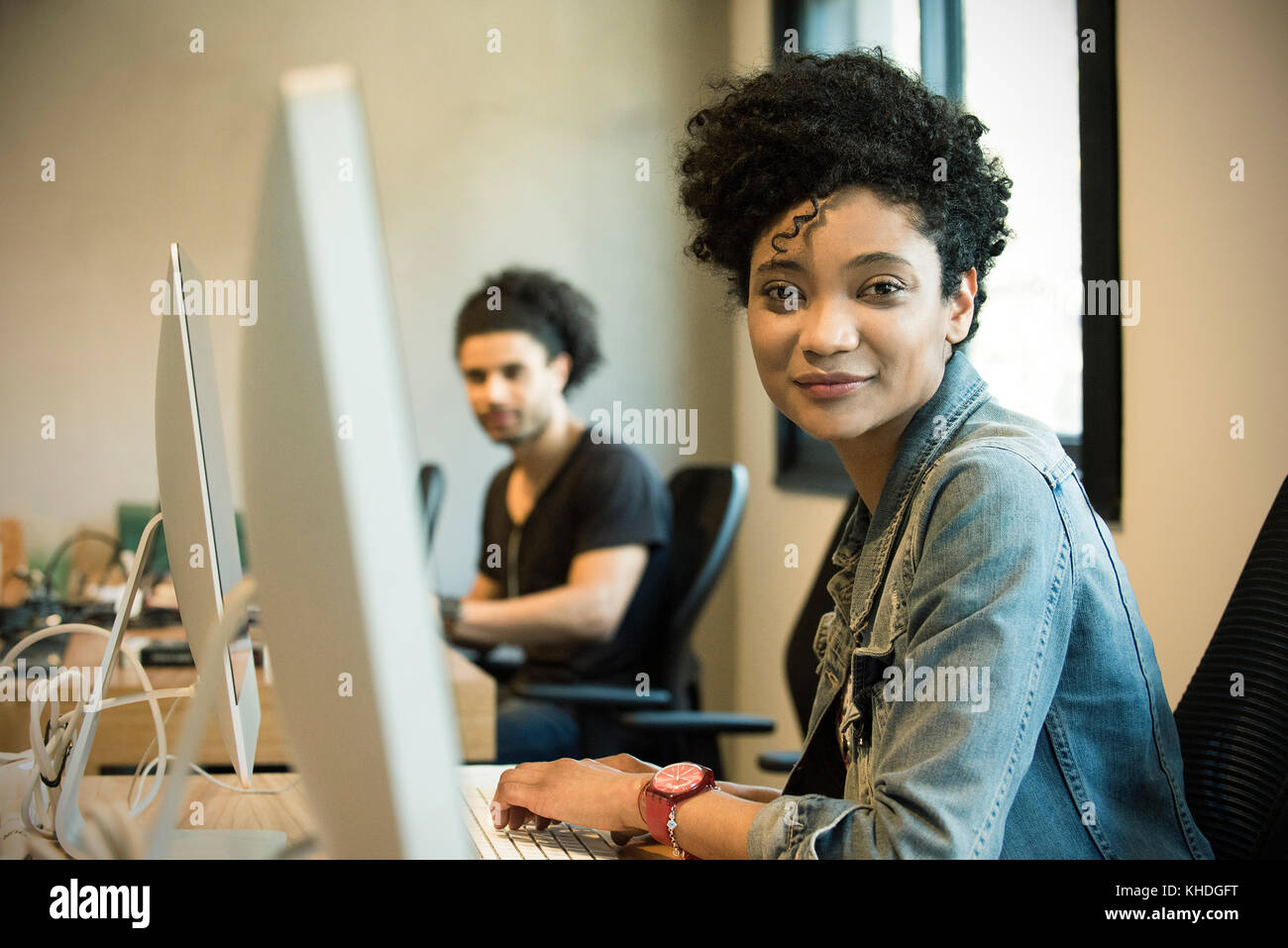 Woman working in office Stock Photo