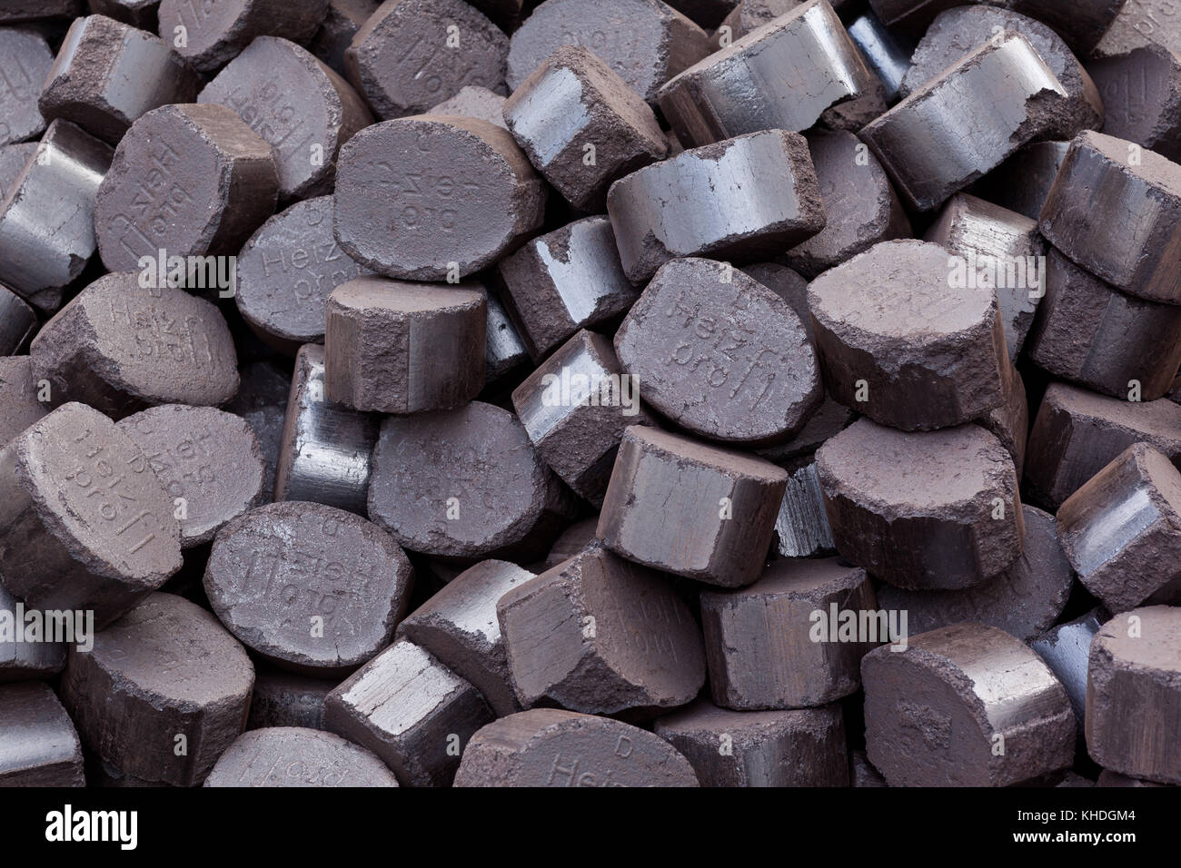 Kohlen Briketts Stock Photo