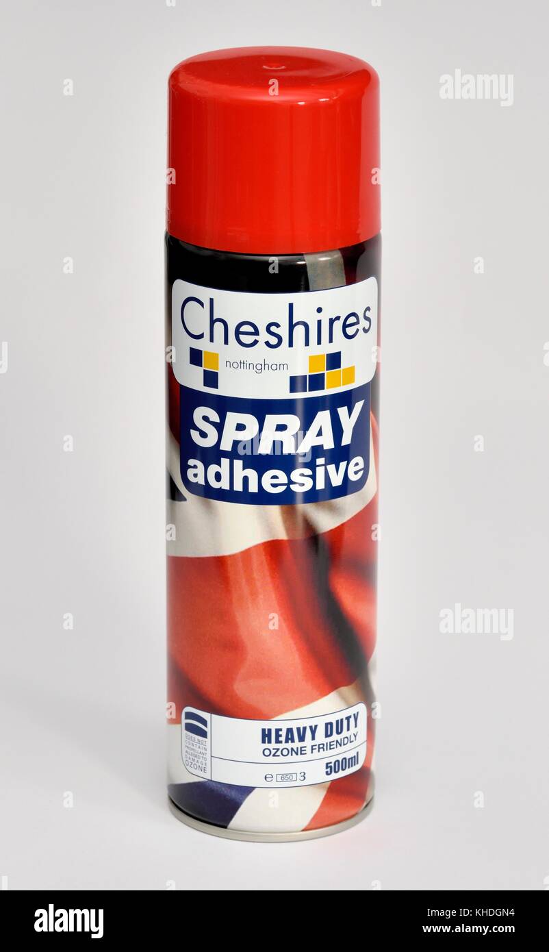 Cheshires heavy duty spray adhesive spray can Stock Photo