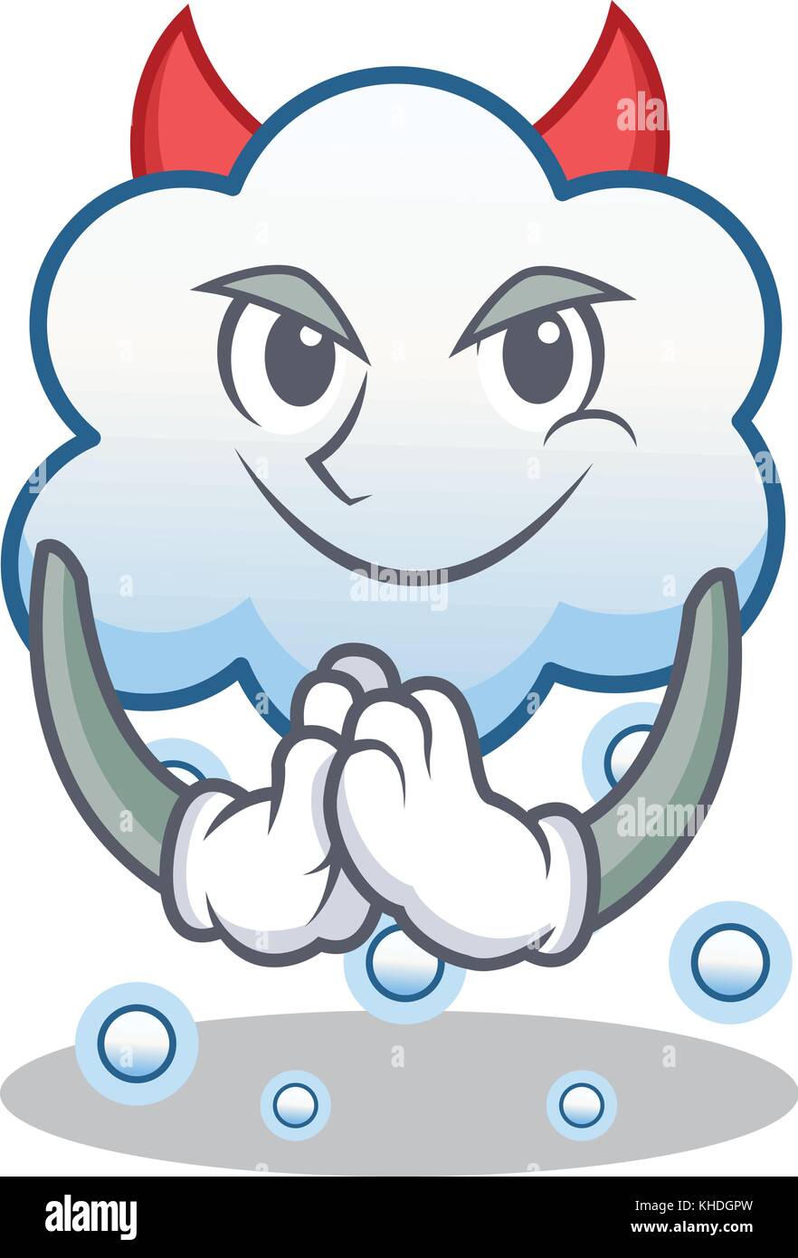Devil snow cloud character cartoon Stock Vector