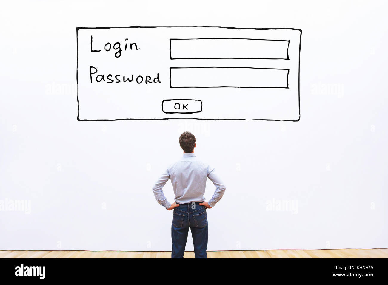 login and password, data protection and cyber security concept Stock Photo