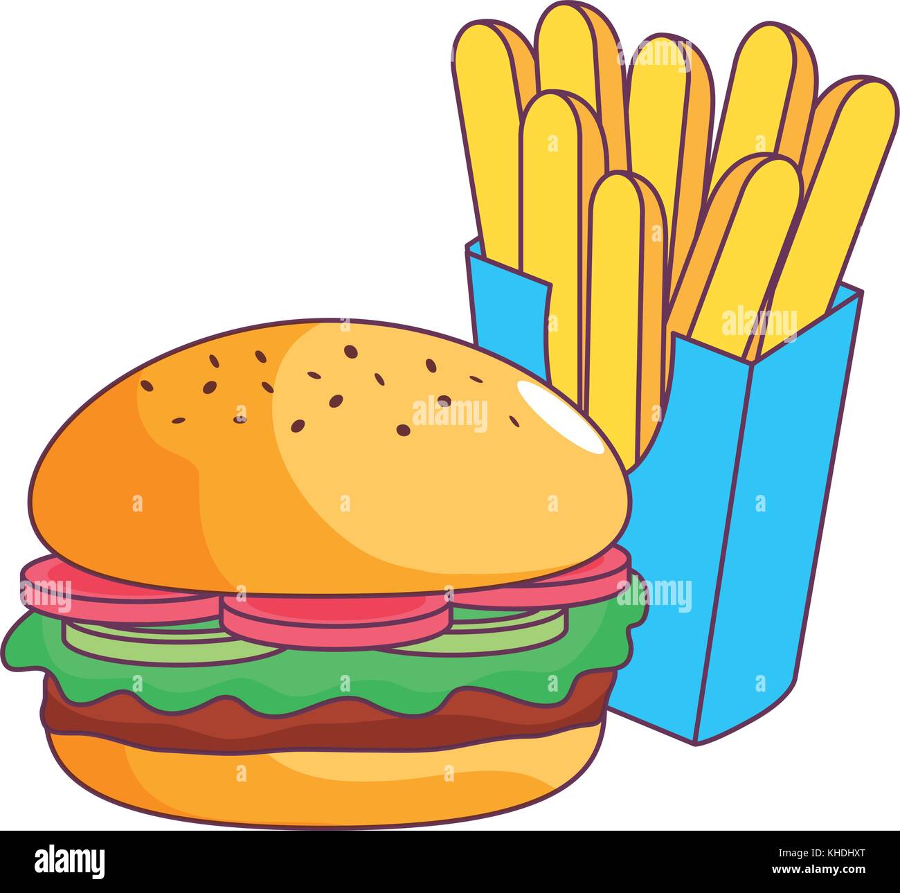 Hamburger and french fries design Stock Vector Image & Art - Alamy