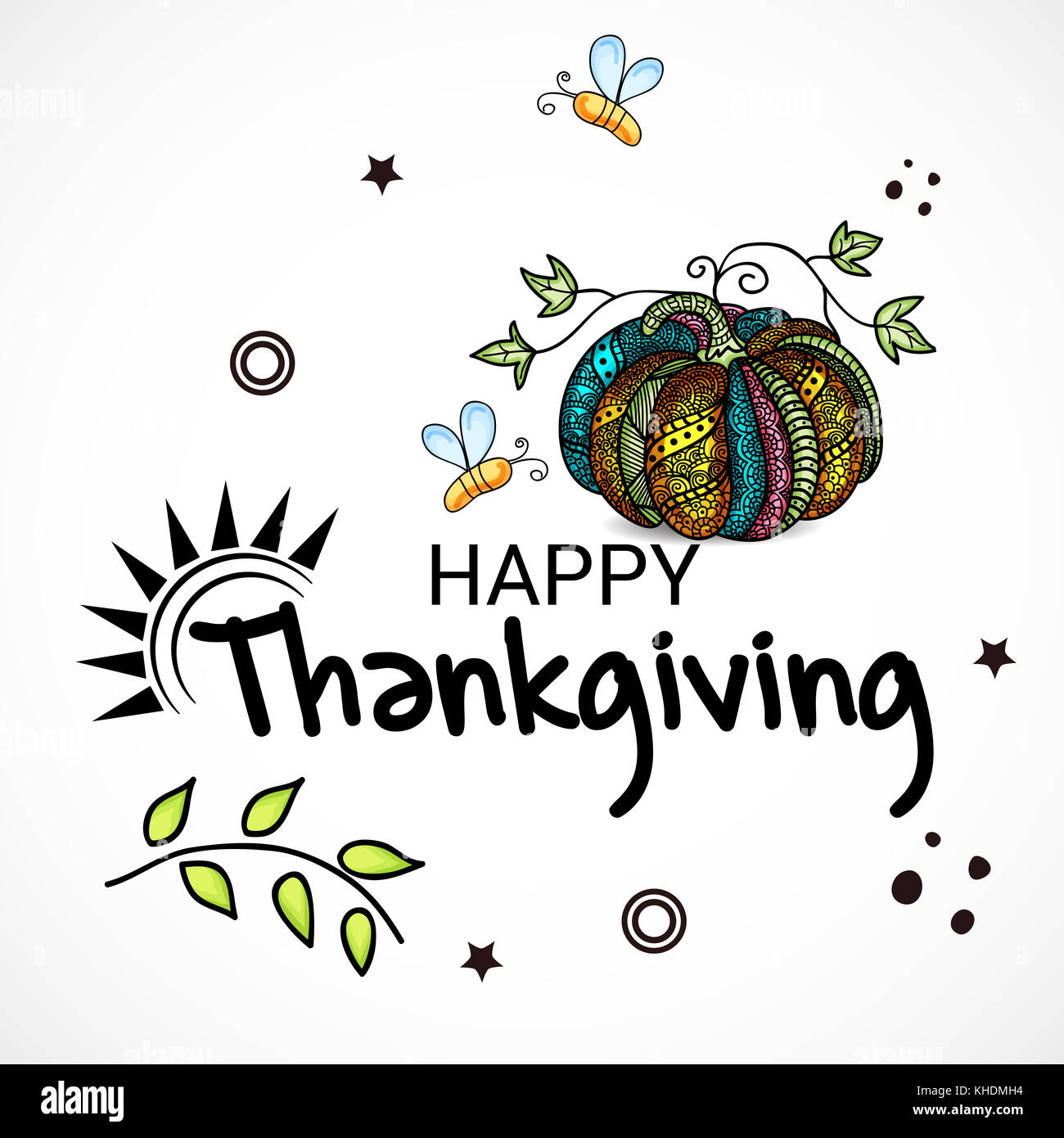 Vector illustration of a Background for Happy Thanksgiving Stock Photo ...