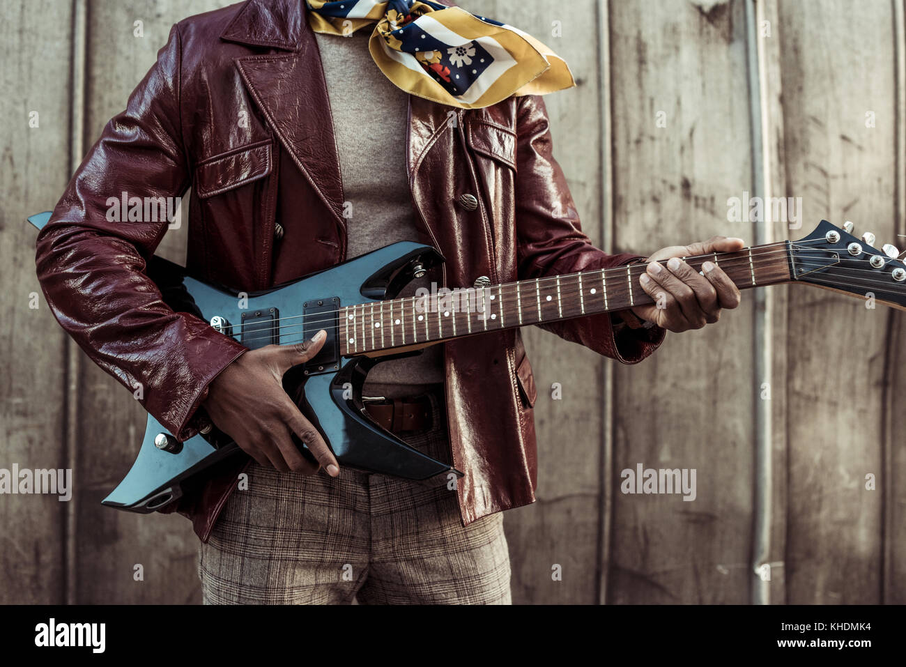 stylish african american man with guitar Stock Photo - Alamy