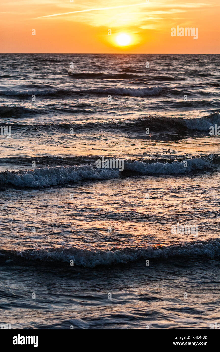 stunning romantic sunset over the baltic sea Stock Photo - Alamy