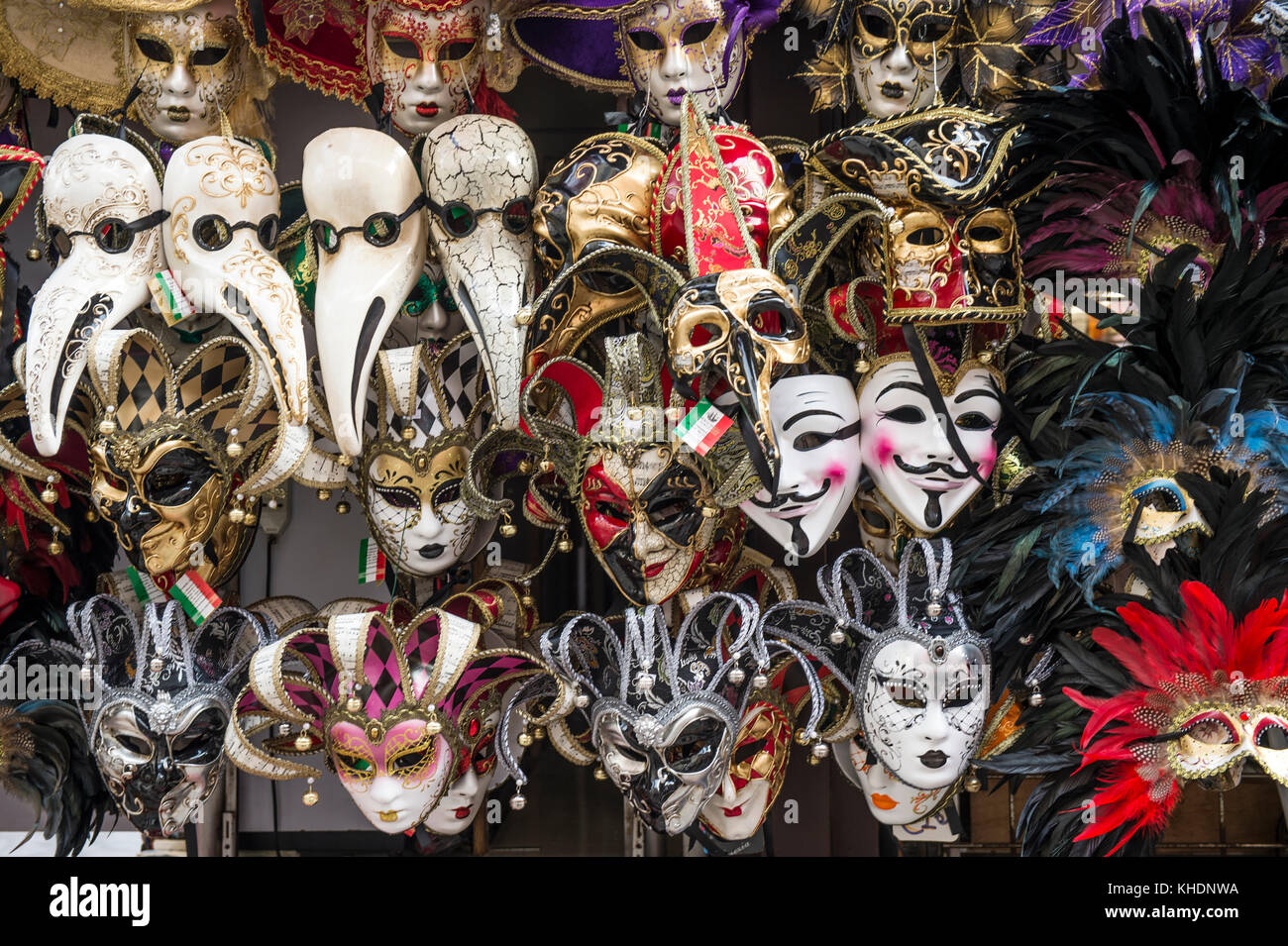 ITALY, VENETO, VENICE, TRADITIONAL CARNIVAL MASKS Stock Photo