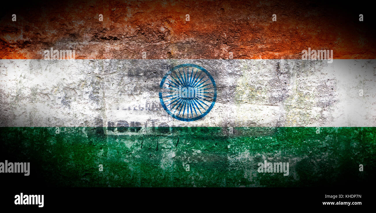 Grungy Flag of India on stone texture background Stock Photo - Alamy