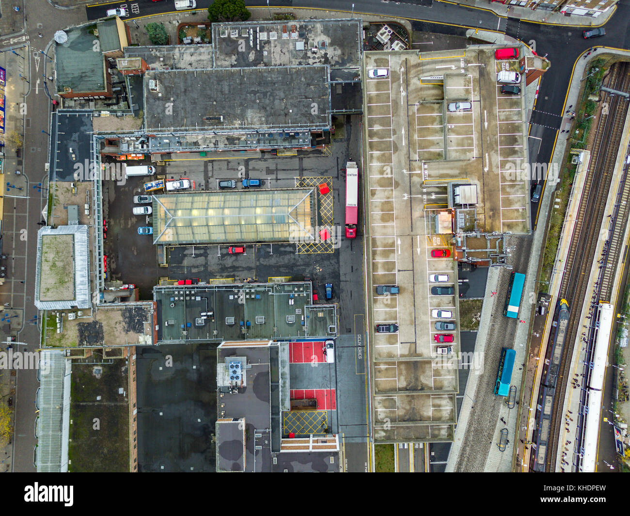 Aerial view of Thamesgate shopping centre, Gravesend, Kent, UK Stock Photo