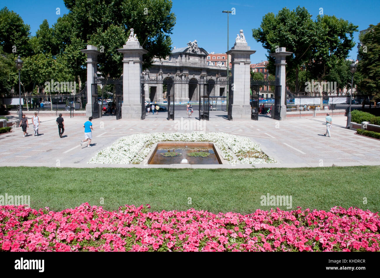Puerta de Alcala from The Retiro park. Madrid, Spain. Stock Photo
