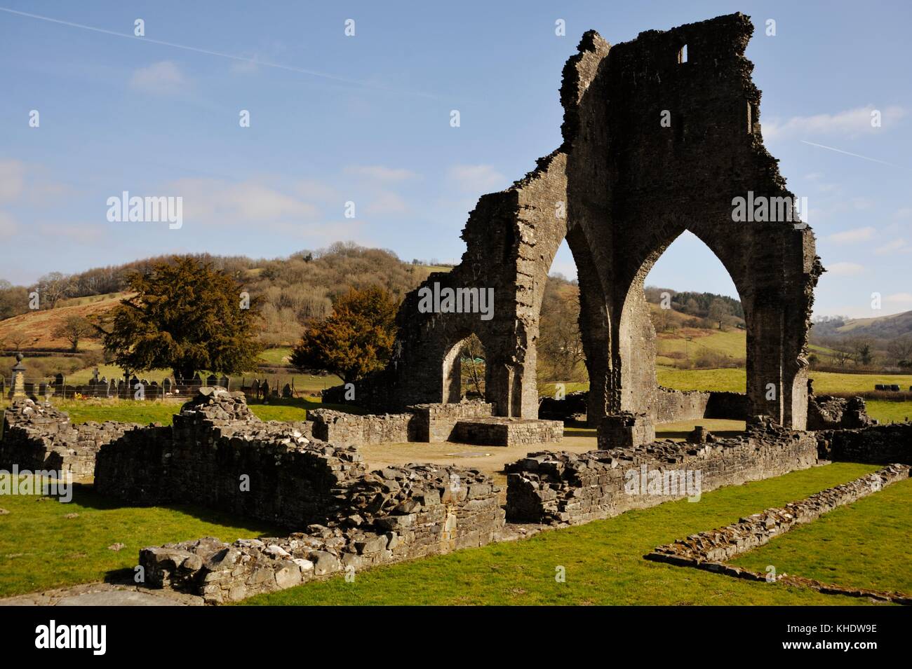 Talyllychau, Talley Abbey, former monastry of the Premonstratensians, the White Canons, founded in 1185 and sacked for stone following the Dissolution Stock Photo