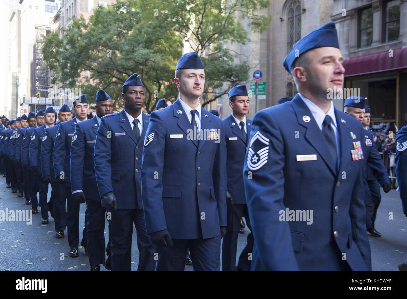 United States Air Force Marching In The Veterans Day Parade New York City Stock Photo Alamy