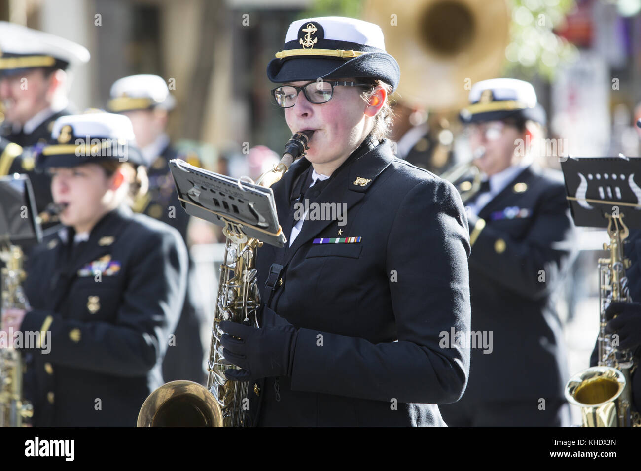 Female military saxophone player hires stock photography and images
