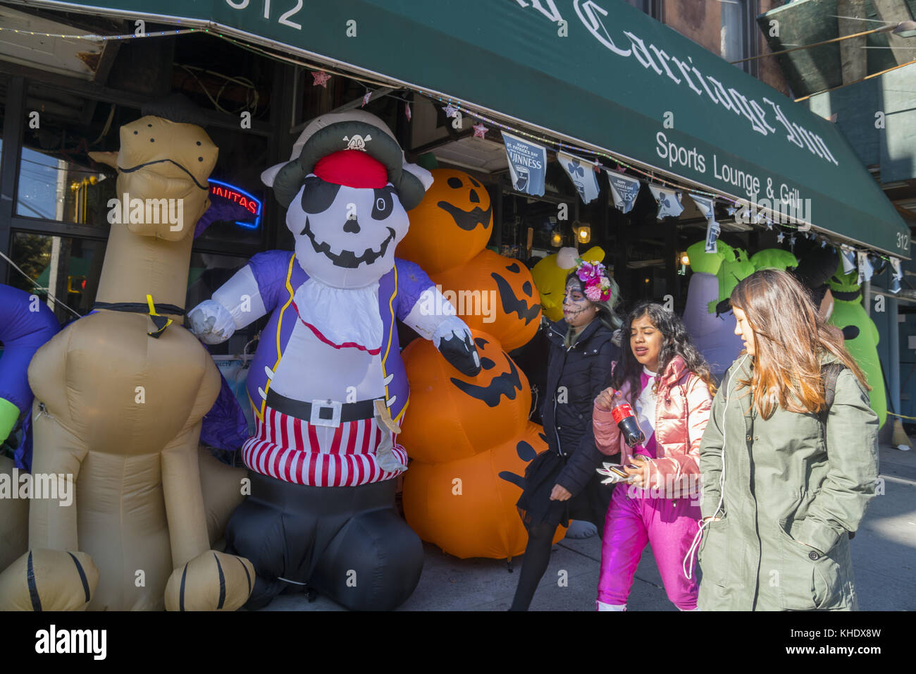 Blowup Halloween Decorations For Sale Along 7th Avenue In Park