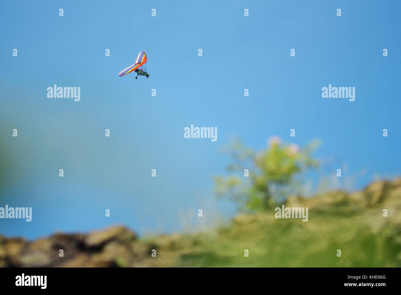 Hanggliding in the sky Stock Photo Alamy