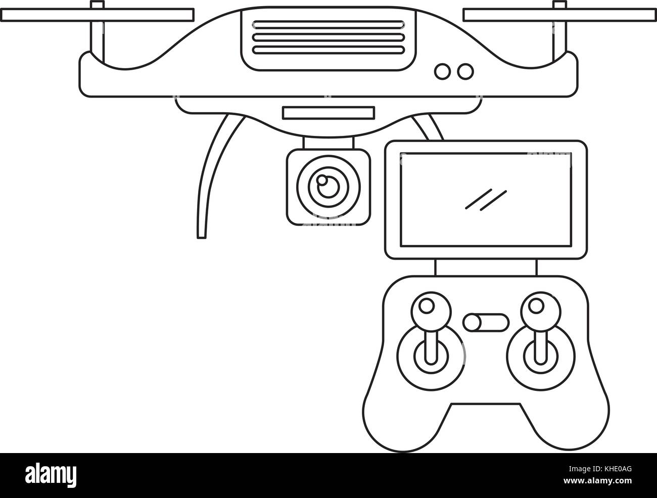 drone with remote control device technologies design Stock Vector Image ...