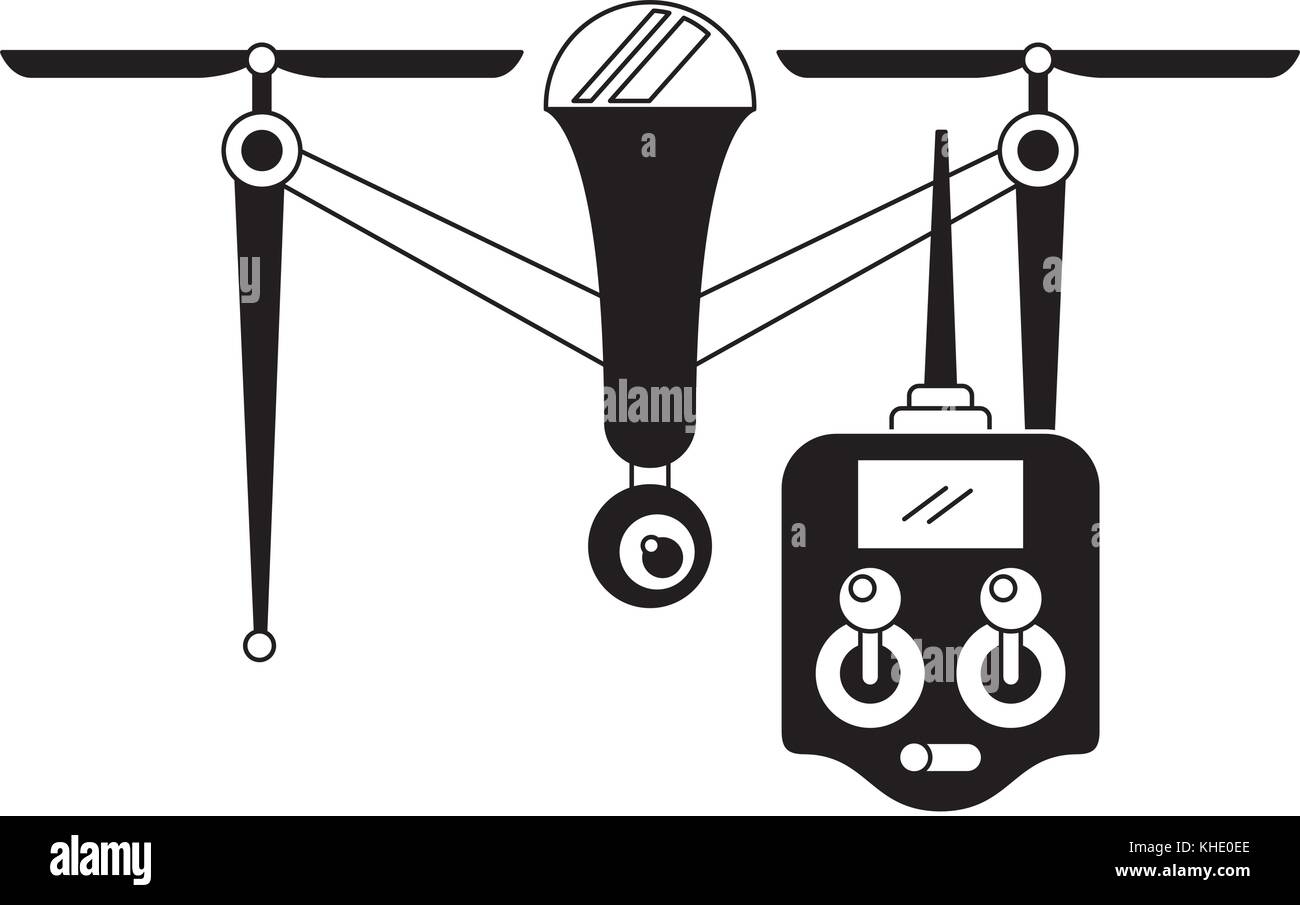 drone with remote control device technologies design Stock Vector Image ...