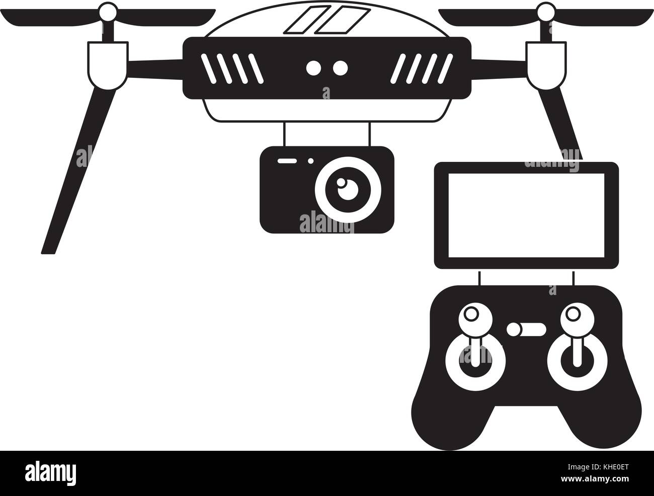drone with remote control device technologies design Stock Vector Image