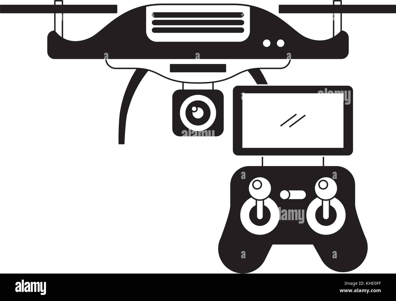 drone with remote control device technologies design Stock Vector Image ...