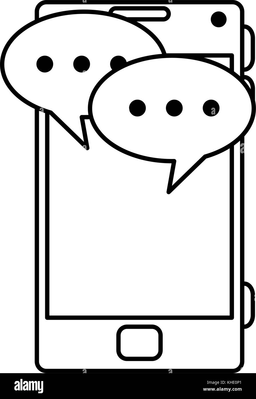 smartphone device with speech bubbles vector illustration design Stock ...