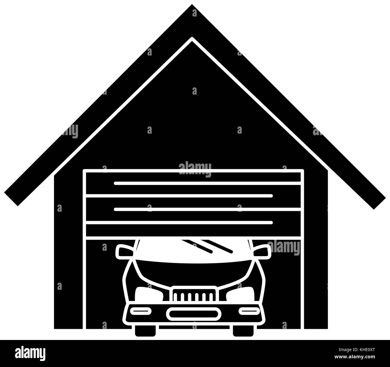 garage with car isolated icon vector illustration design Stock Vector ...