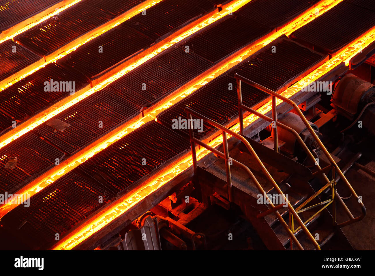 Cast iron or metal in molds Stock Photo Alamy