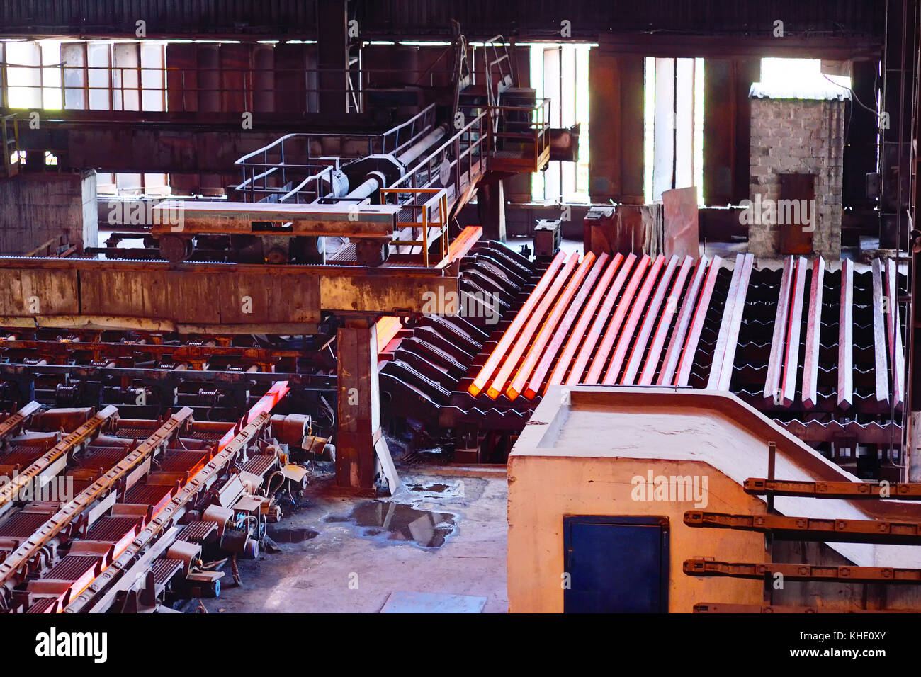 Cast iron or metal in molds Stock Photo Alamy