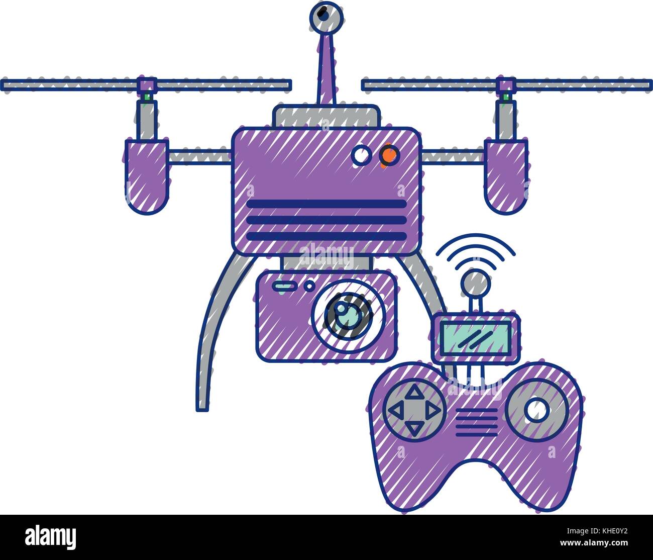 drone with remote control device technologies design Stock Vector Image ...