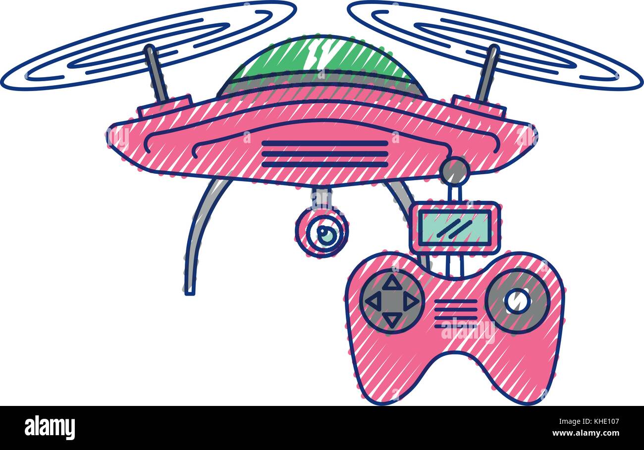 drone with remote control device technologies design Stock Vector Image ...