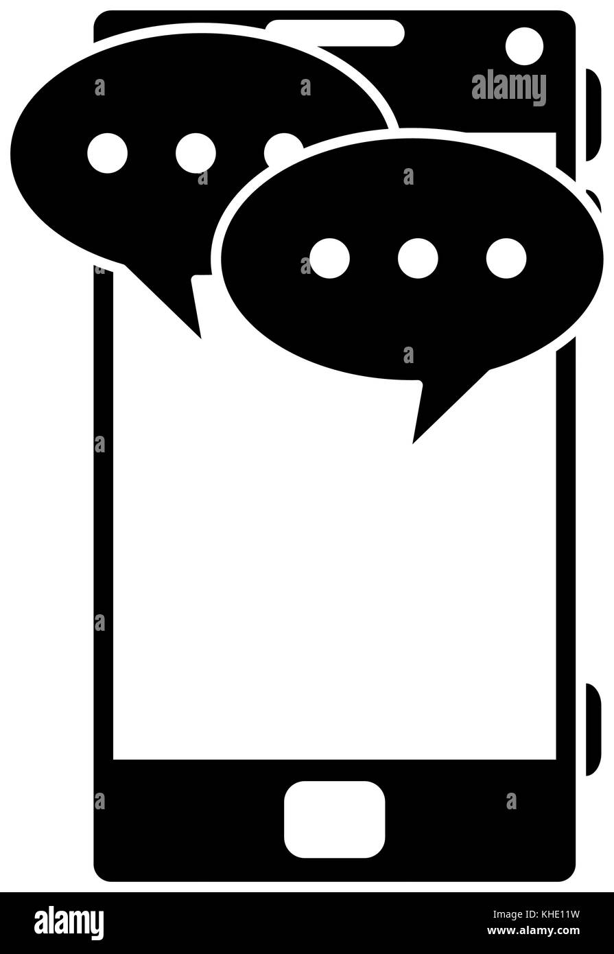 smartphone device with speech bubbles vector illustration design Stock ...