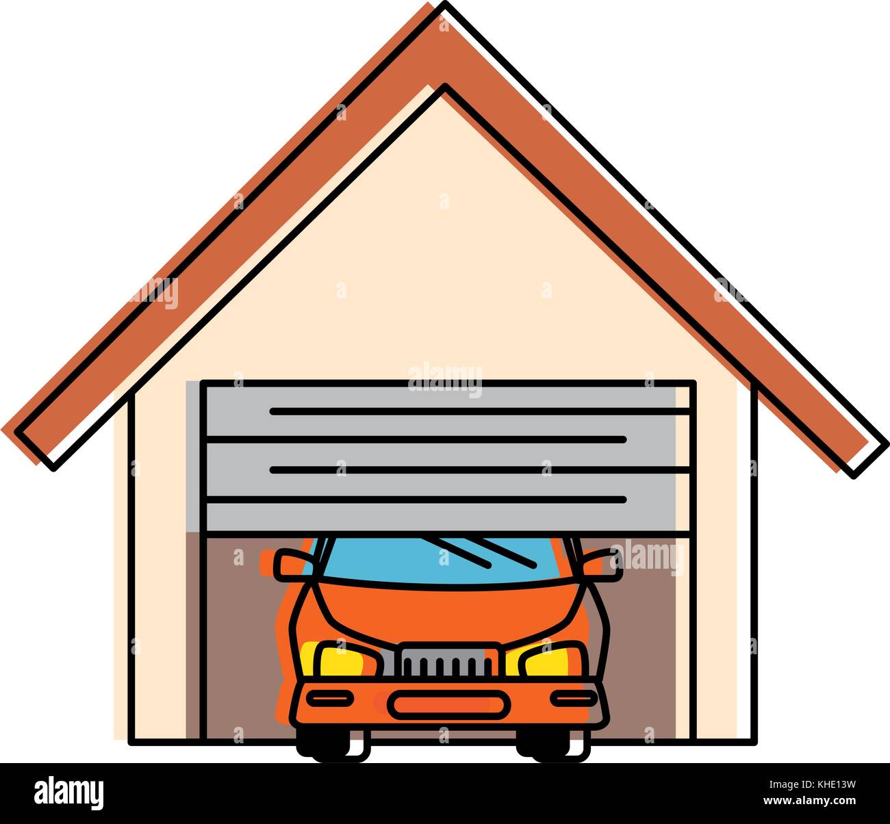garage with car isolated icon vector illustration design Stock Vector ...