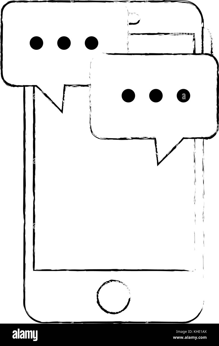 smartphone device with speech bubbles vector illustration design Stock ...