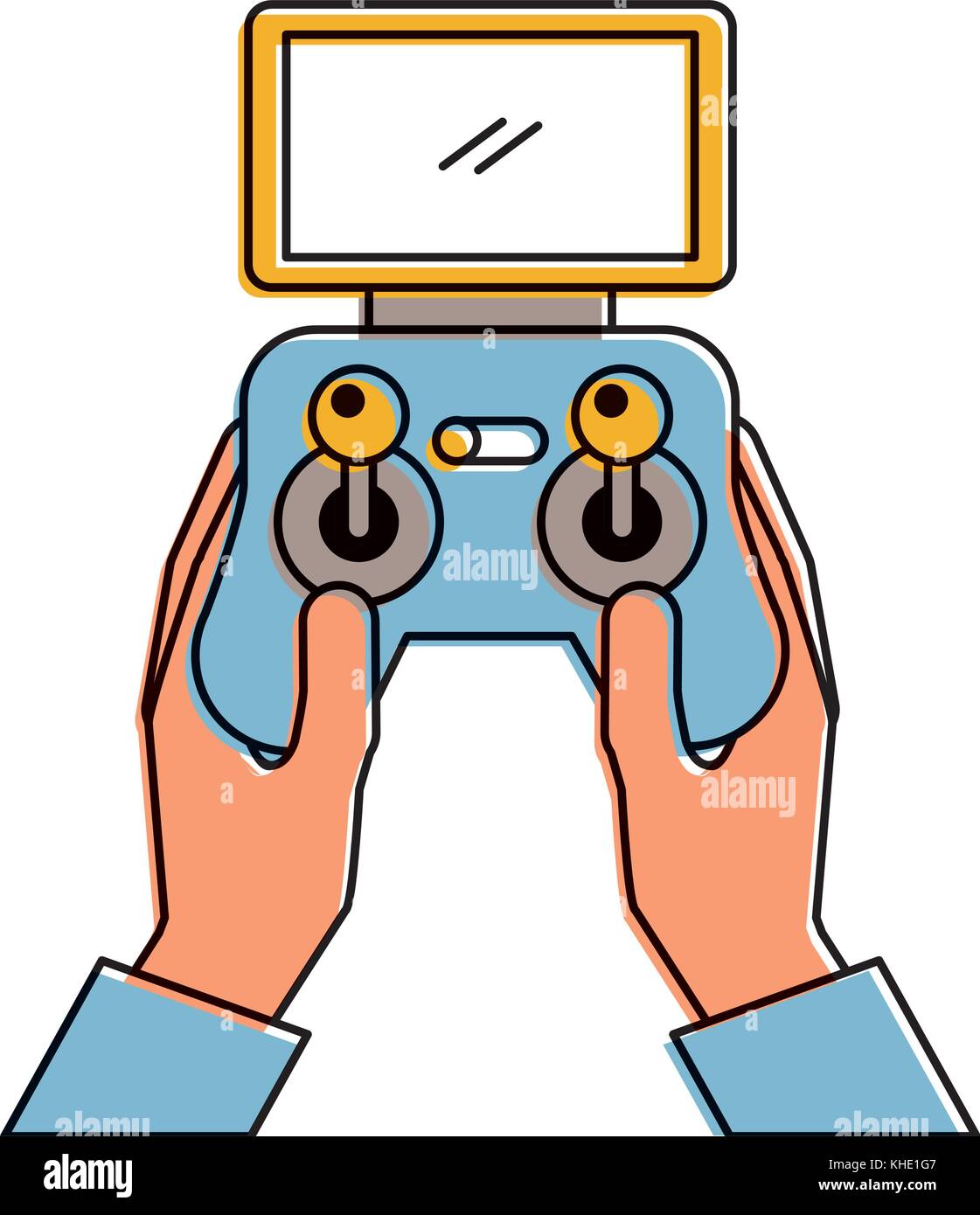 hands holding control remote advance for drones Stock Vector Image ...