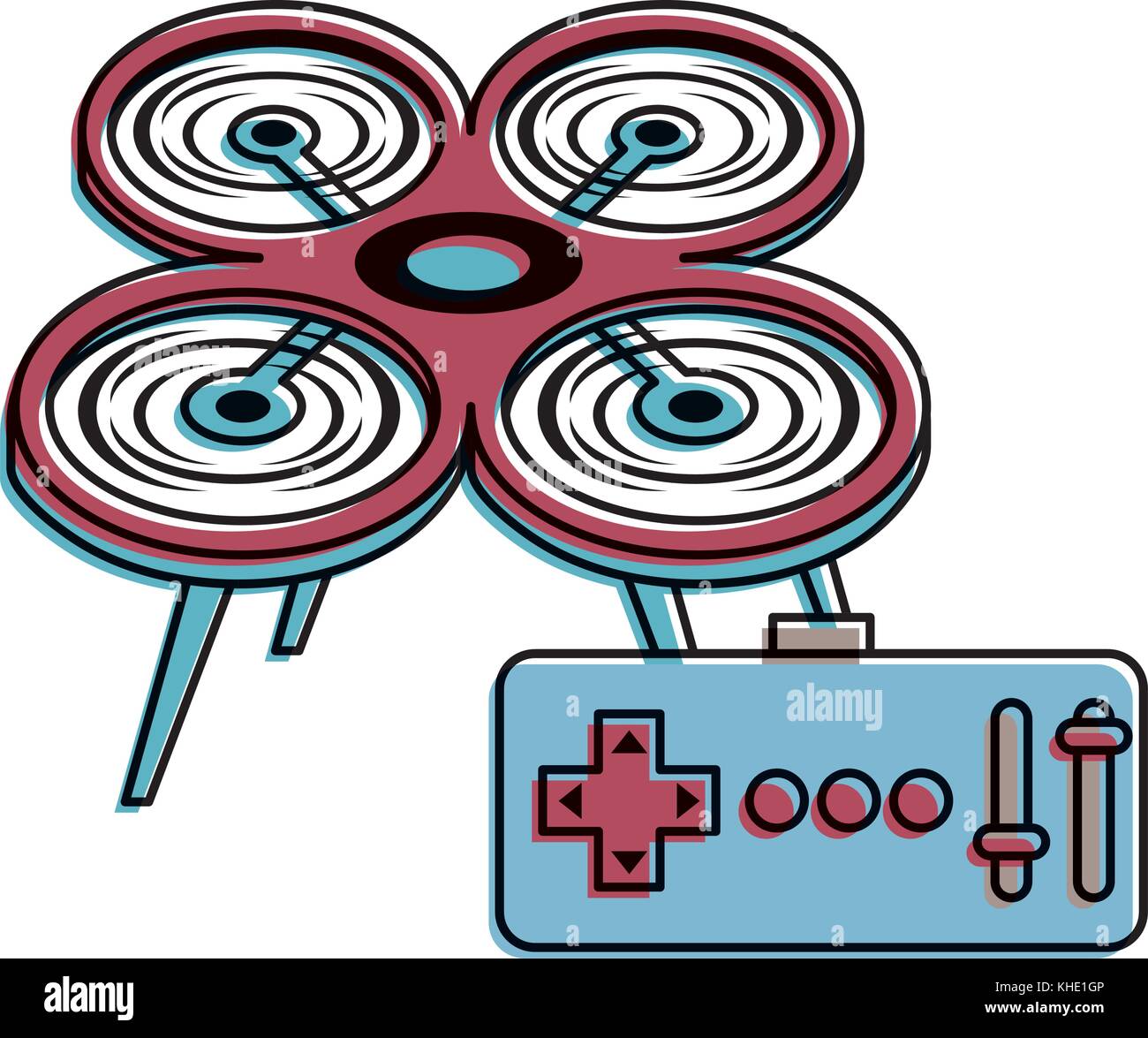 drone with remote control device technologies design Stock Vector Image ...