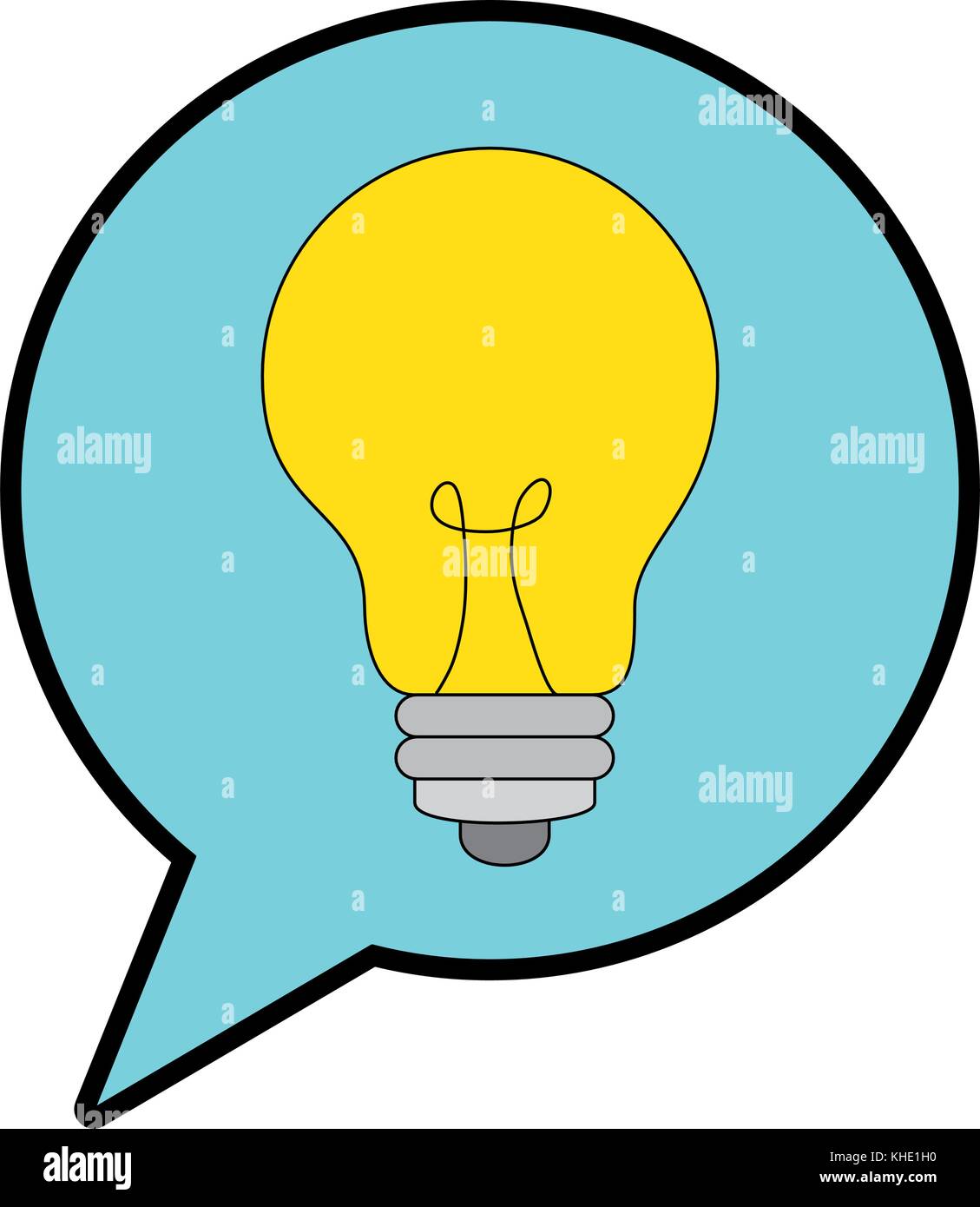 speech bubble with bulb light vector illustration design Stock Vector ...