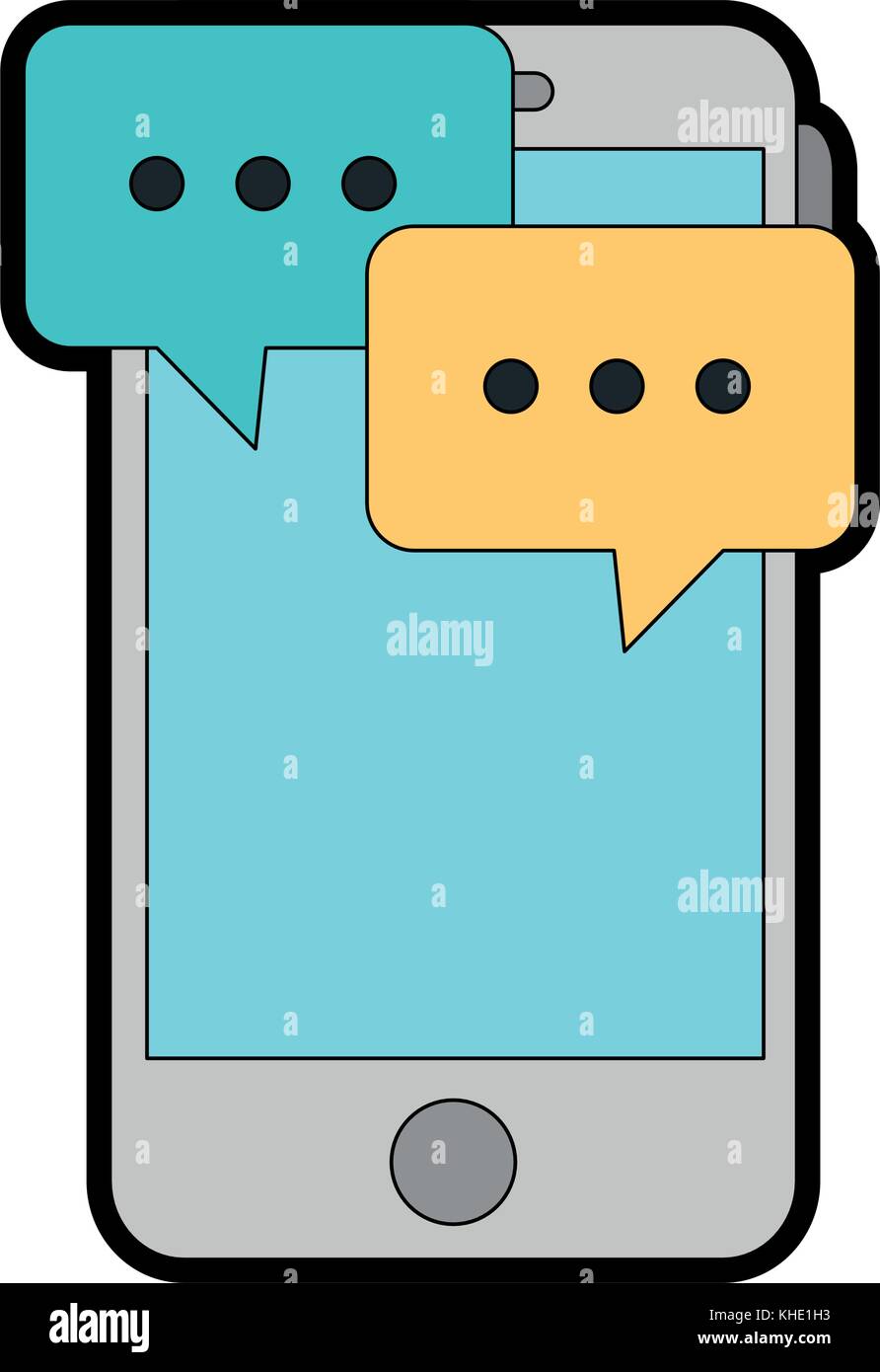 smartphone device with speech bubbles vector illustration design Stock ...