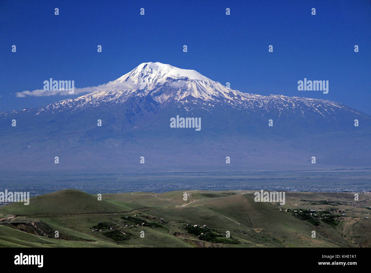 Mount Ararat, 5,137 m, highest peak of Turkey, view from Khor Virap