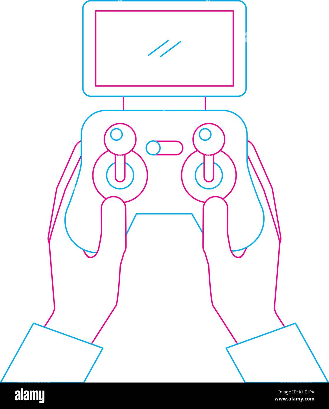 hands holding control remote advance for drones Stock Vector Image ...