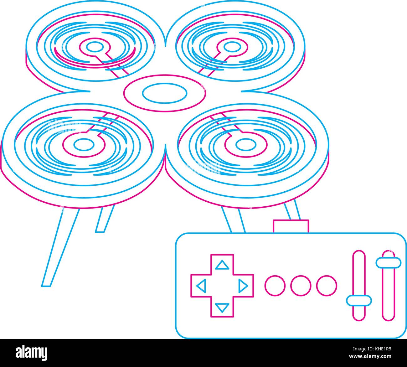 drone with remote control device technologies design Stock Vector Image ...