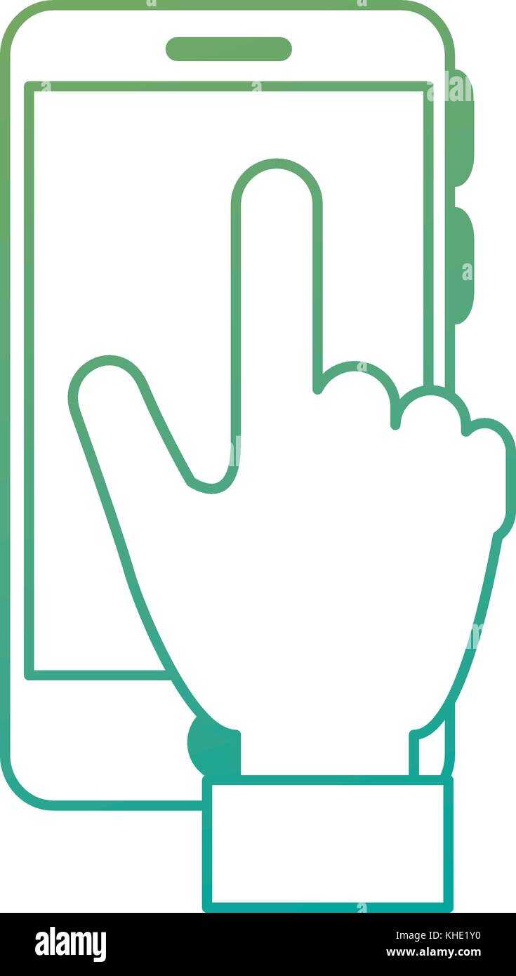 hand human with smartphone device vector illustration design Stock ...