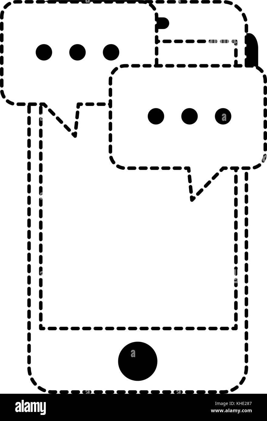 smartphone device with speech bubbles vector illustration design Stock ...