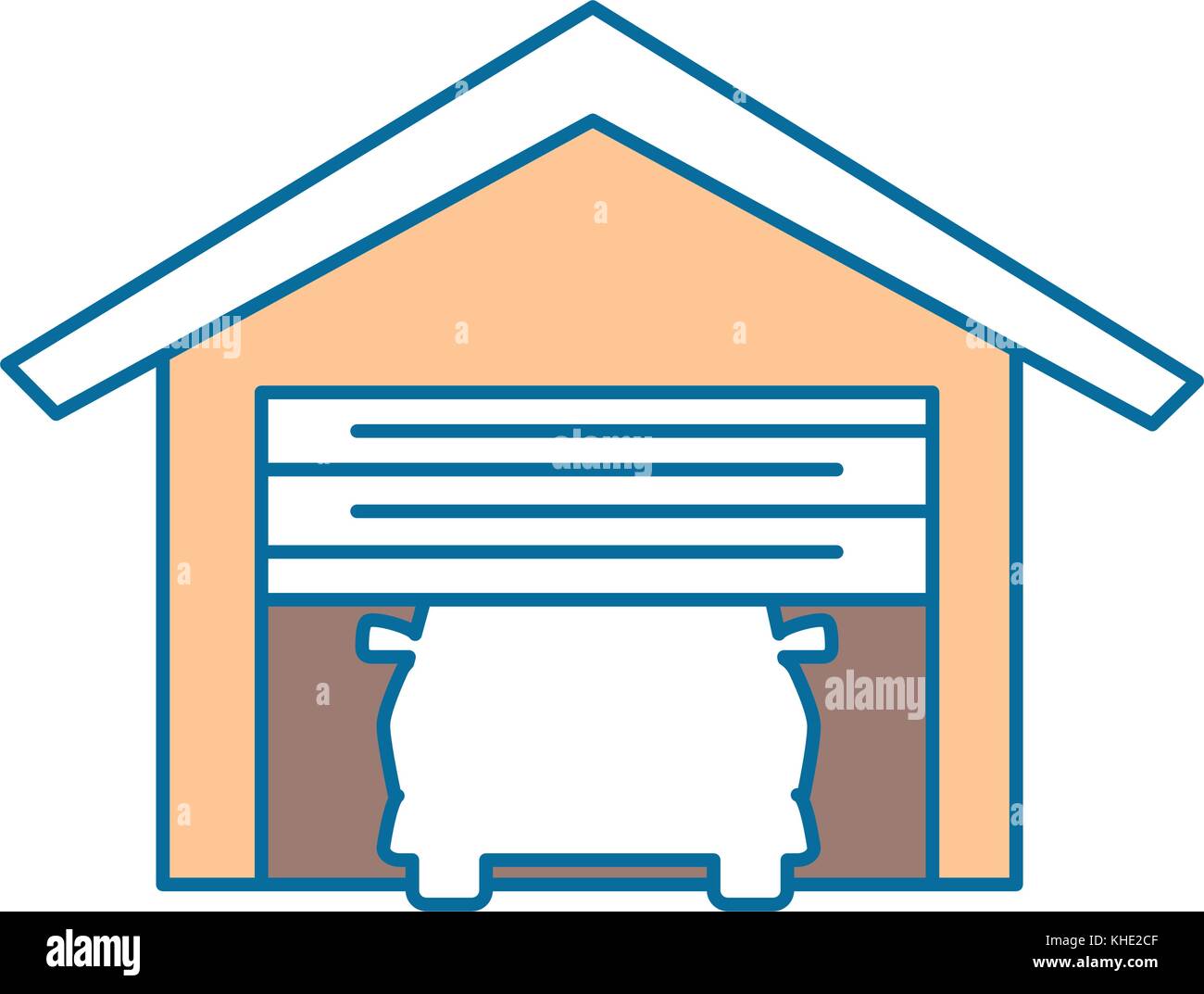 garage with car isolated icon vector illustration design Stock Vector ...