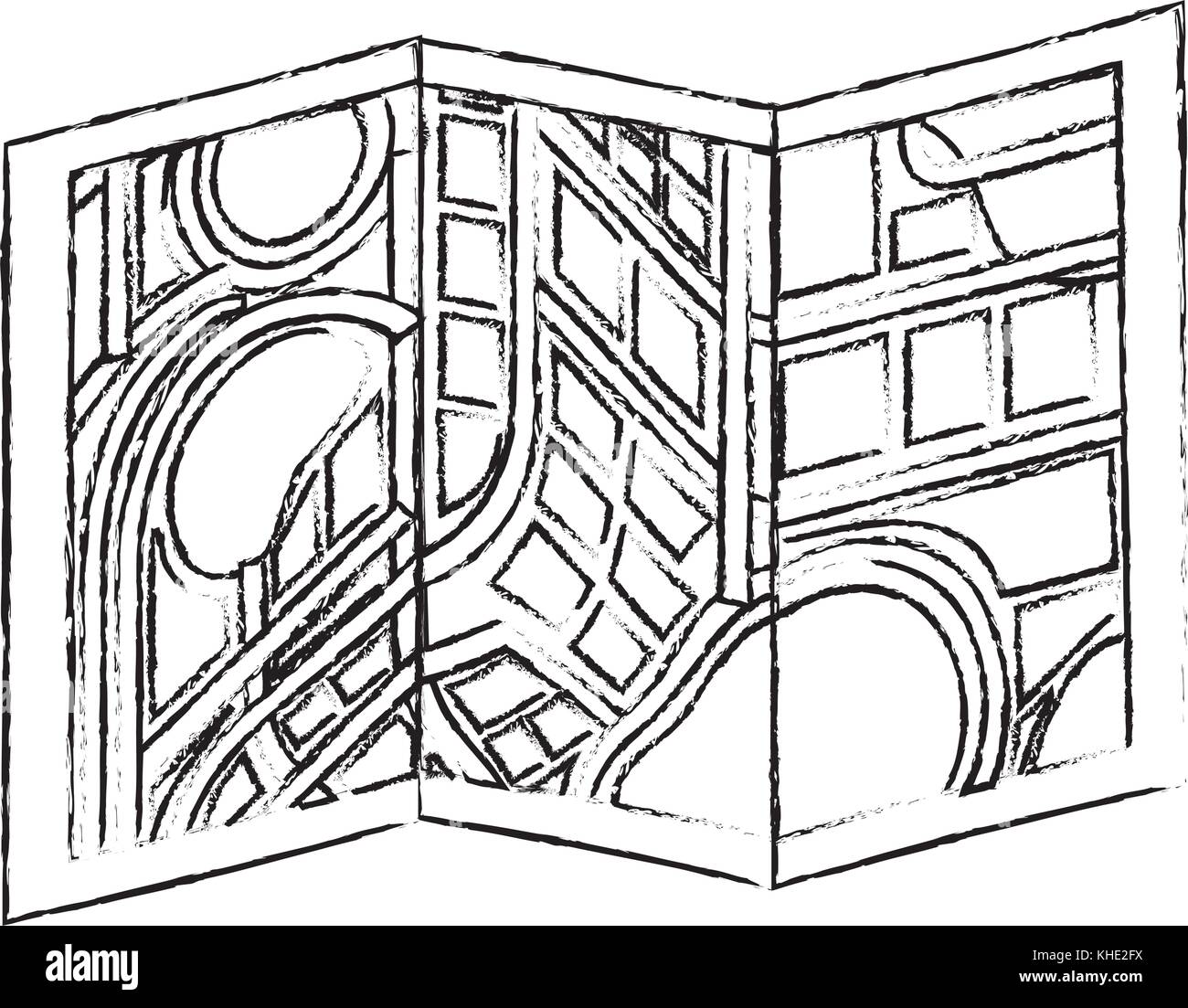 Folded Map City Navigation Location Symbol Stock Vector Image Art Alamy