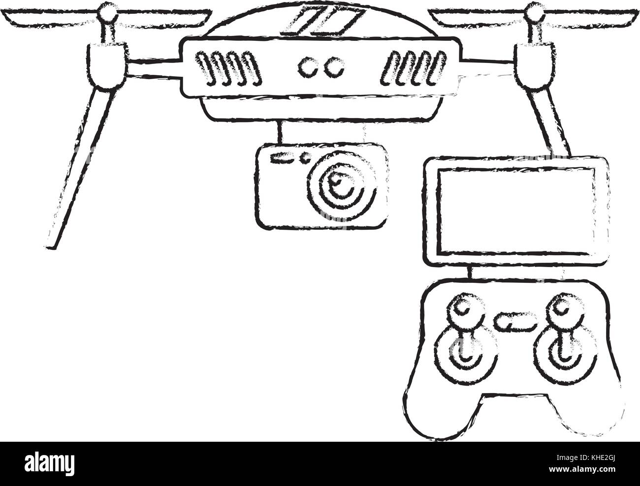 drone with remote control device technologies design Stock Vector Image ...