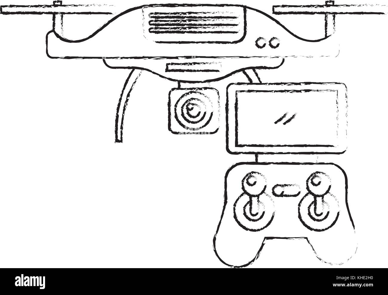 drone with remote control device technologies design Stock Vector Image ...