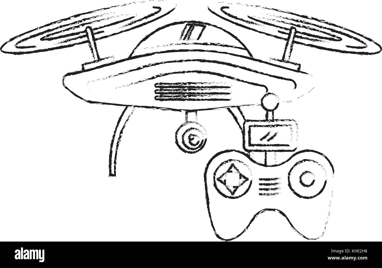 drone with remote control device technologies design Stock Vector Image ...