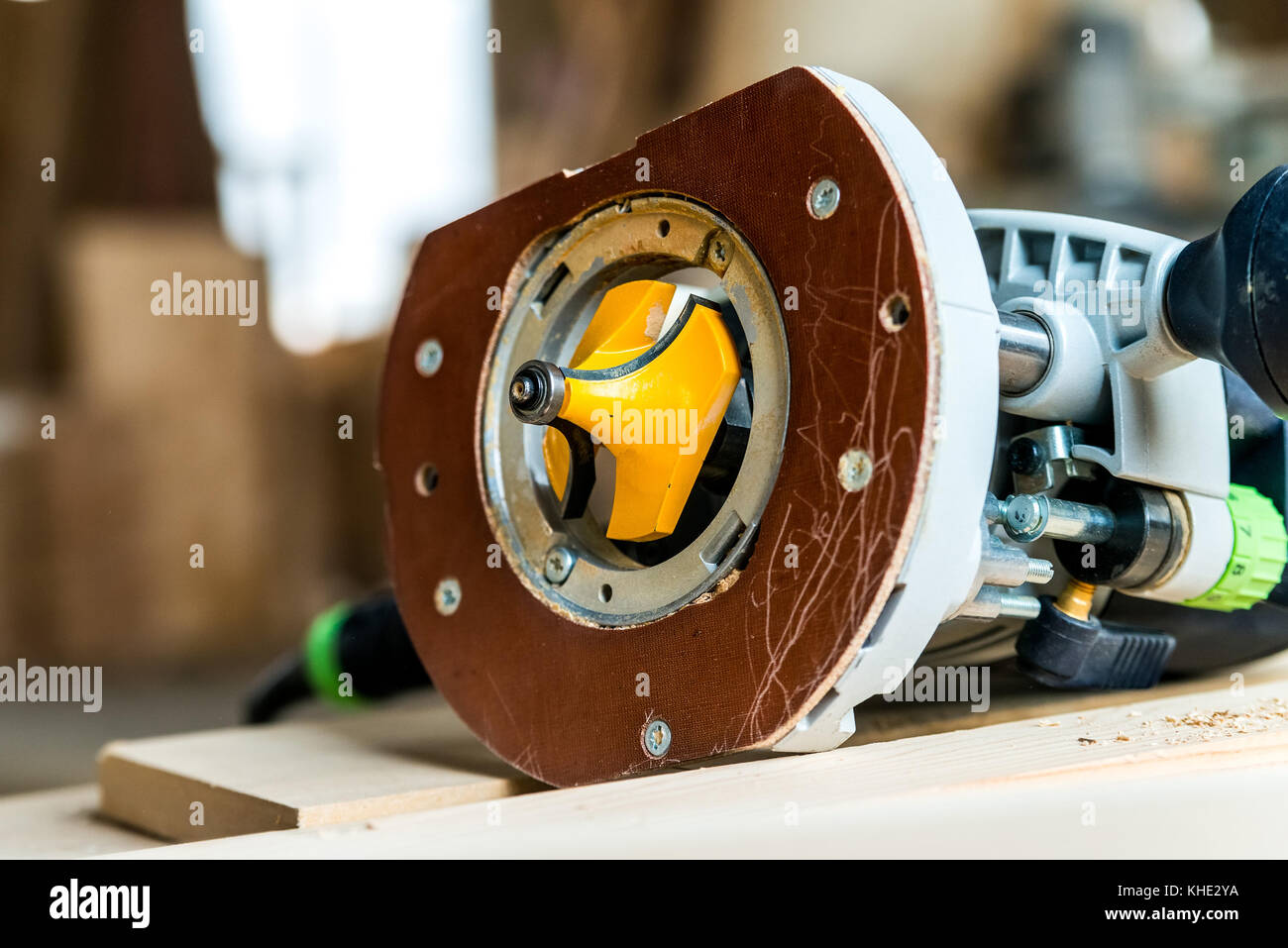 Close up rotary wood cutter woodworking equipment Stock Photo Alamy